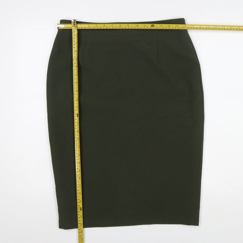 F&F Women’s Green Pencil Skirt Size 14 Stretch Zip Back