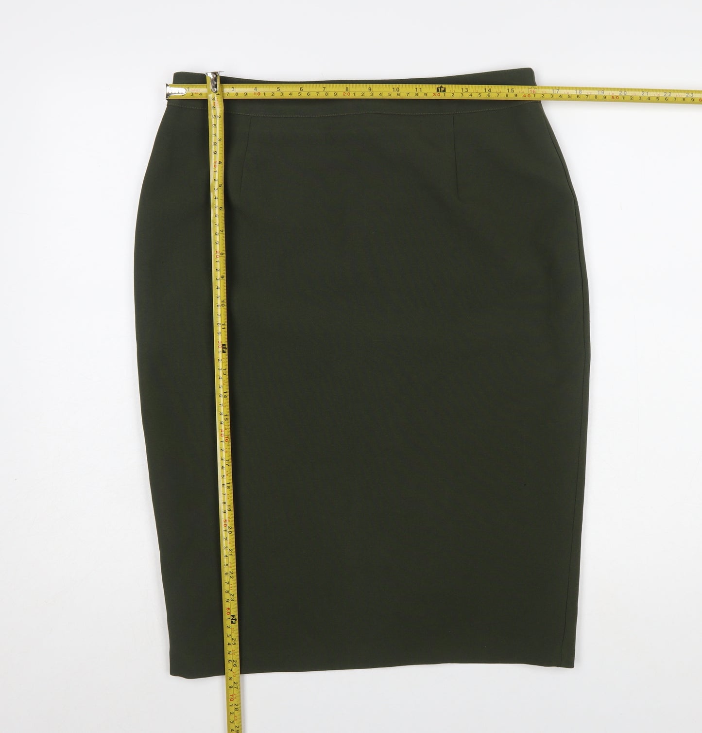 F&F Women’s Green Pencil Skirt Size 14 Stretch Zip Back