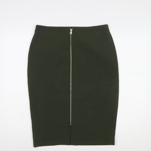 F&F Women’s Green Pencil Skirt Size 14 Stretch Zip Back