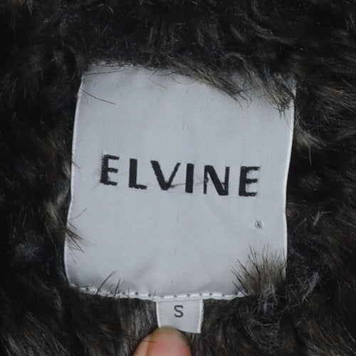 Elvine Womens Beige Long Hooded Parka Coat Size S
