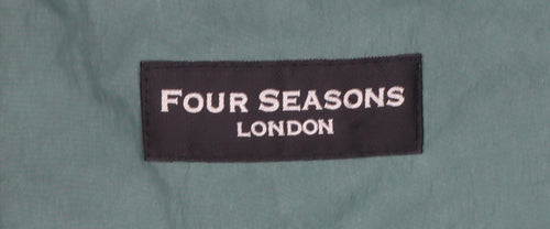 Four Seasons London Women's Green Hooded Long Rain Coat Size L
