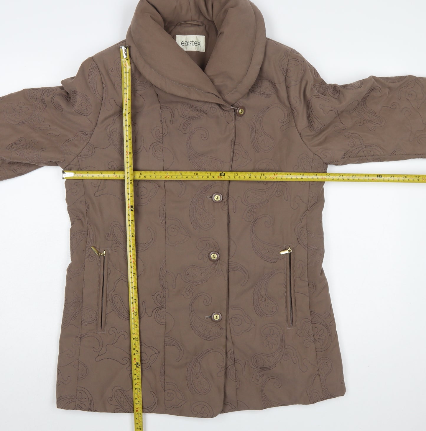 Eastex Women’s Brown Quilted Mid-Length Jacket UK 10 Regular Fit