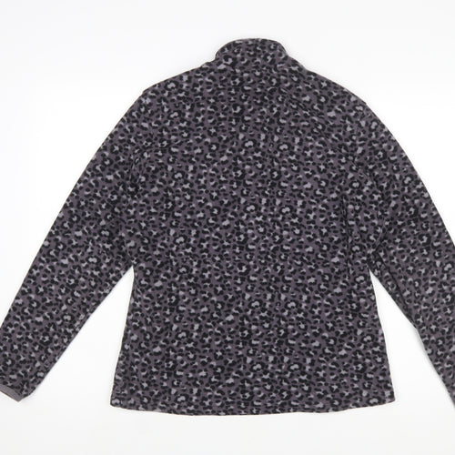 Marks and Spencer Womens Grey Animal Print Fleece Zip Jacket Size 12