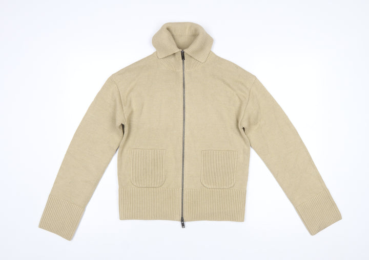 Marks and Spencer Women Beige XS Full Zip High Neck Jumper