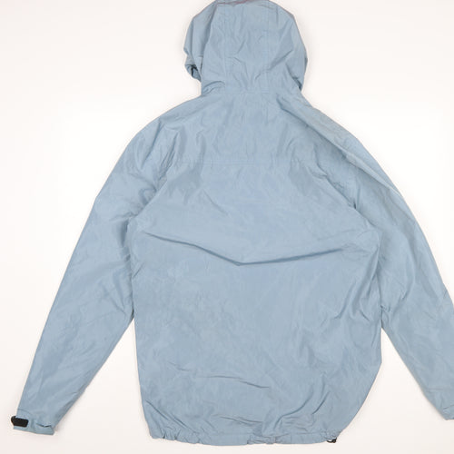 11 Degrees Men Blue Hooded Windbreaker Jacket Size M