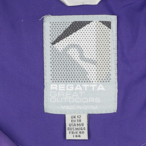 Regatta Womens Purple Waterproof Hooded Rain Jacket UK 12