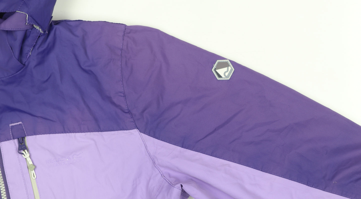 Regatta Womens Purple Waterproof Hooded Rain Jacket UK 12