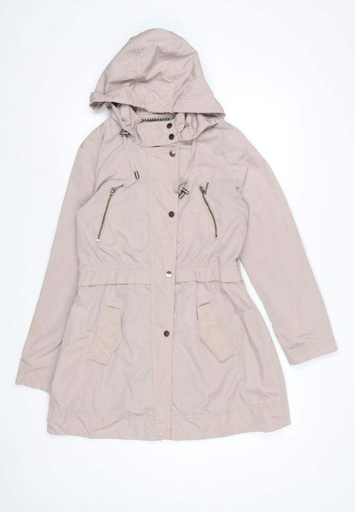 Principles by Ben de Lisi Women's Beige Parka Coat Size 12 Hooded Mid-Length