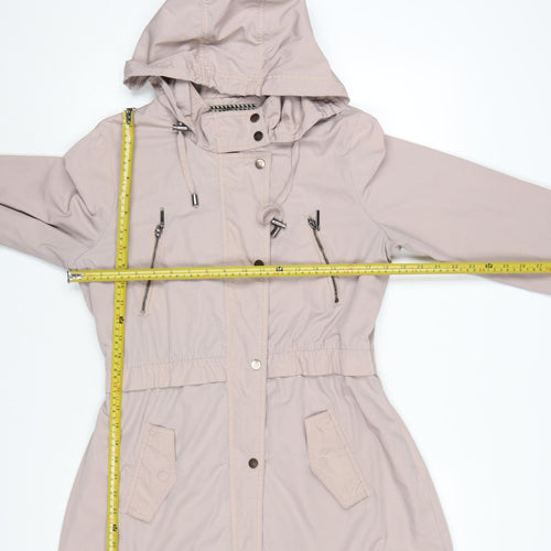 Principles by Ben de Lisi Women's Beige Parka Coat Size 12 Hooded Mid-Length