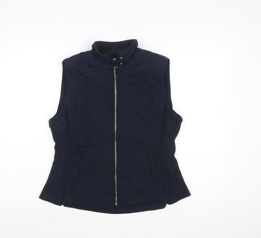 Zara Woman Blue Quilted Sleeveless Waistcoat Women's L