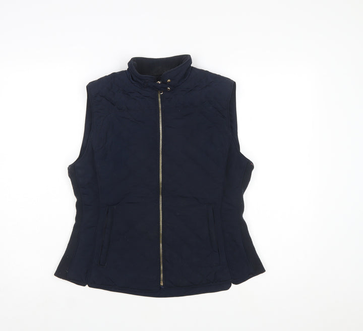 Zara Woman Blue Quilted Sleeveless Waistcoat Women's L
