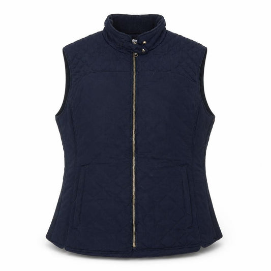 Front view of Zara Woman Blue Quilted Sleeveless Waistcoat Women's L