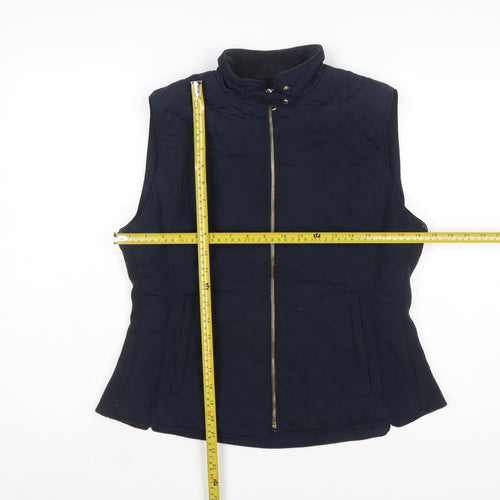 Zara Woman Blue Quilted Sleeveless Waistcoat Women's L