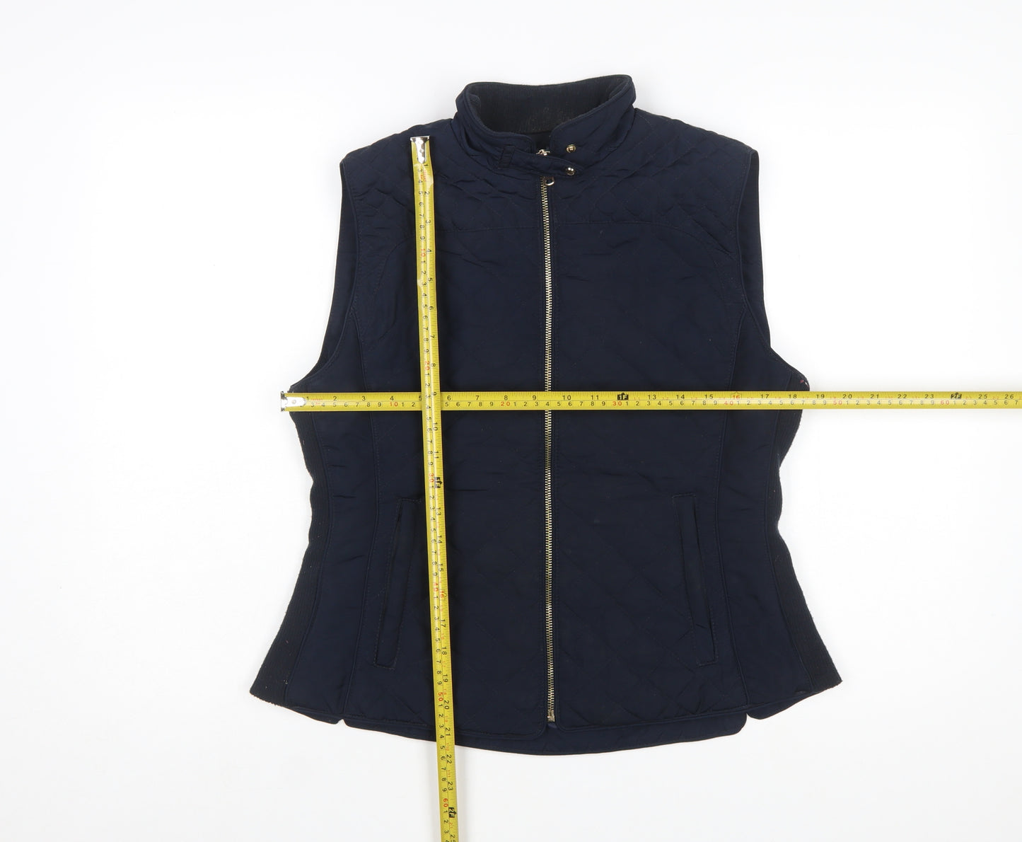 Zara Woman Blue Quilted Sleeveless Waistcoat Women's L
