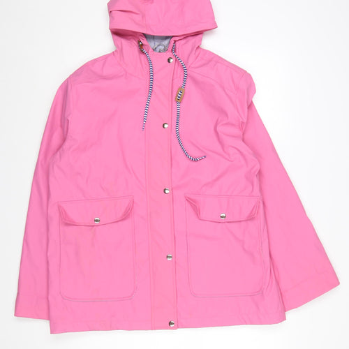 Rising Women Pink Waterproof Hooded Rain Coat XL