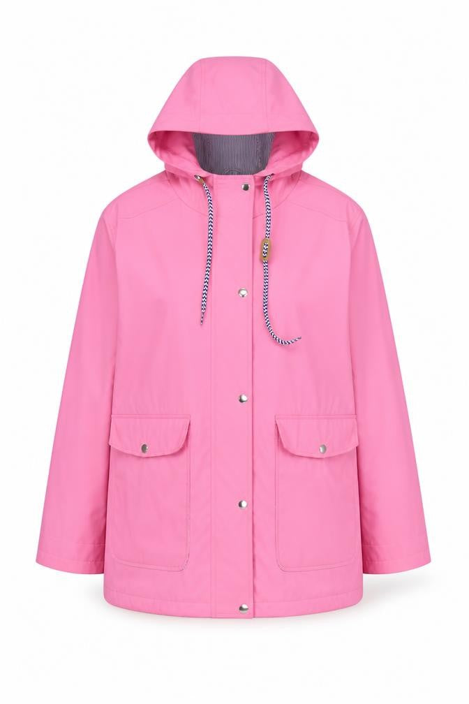 Rising Women Pink Waterproof Hooded Rain Coat XL