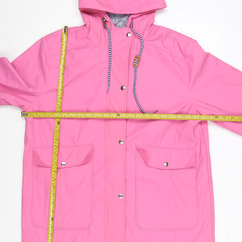 Rising Women Pink Waterproof Hooded Rain Coat XL