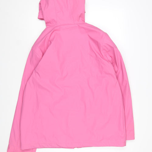 Rising Women Pink Waterproof Hooded Rain Coat XL
