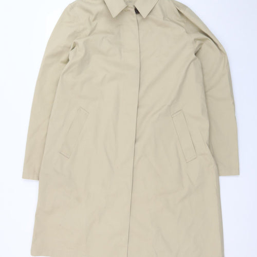 Uniqlo Women's Beige Long Trench Coat L Collared Classic Style