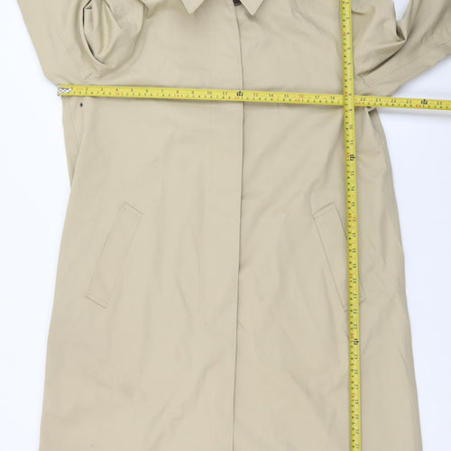 Uniqlo Women's Beige Long Trench Coat L Collared Classic Style