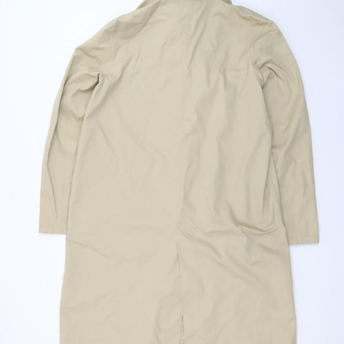 Uniqlo Women's Beige Long Trench Coat L Collared Classic Style