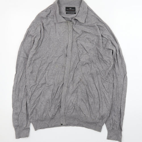 Marks and Spencer Women’s Grey Full Zip Cardigan L Cotton Cashmere