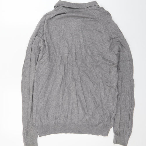 Marks and Spencer Women’s Grey Full Zip Cardigan L Cotton Cashmere