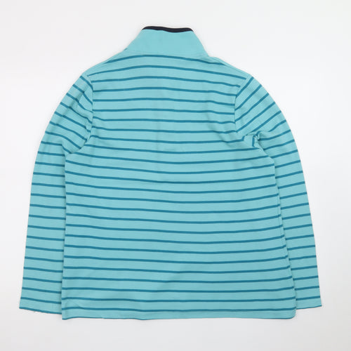 TIGI Teens Blue Striped Henley Sweatshirt 14/16 Cotton Long Sleeve