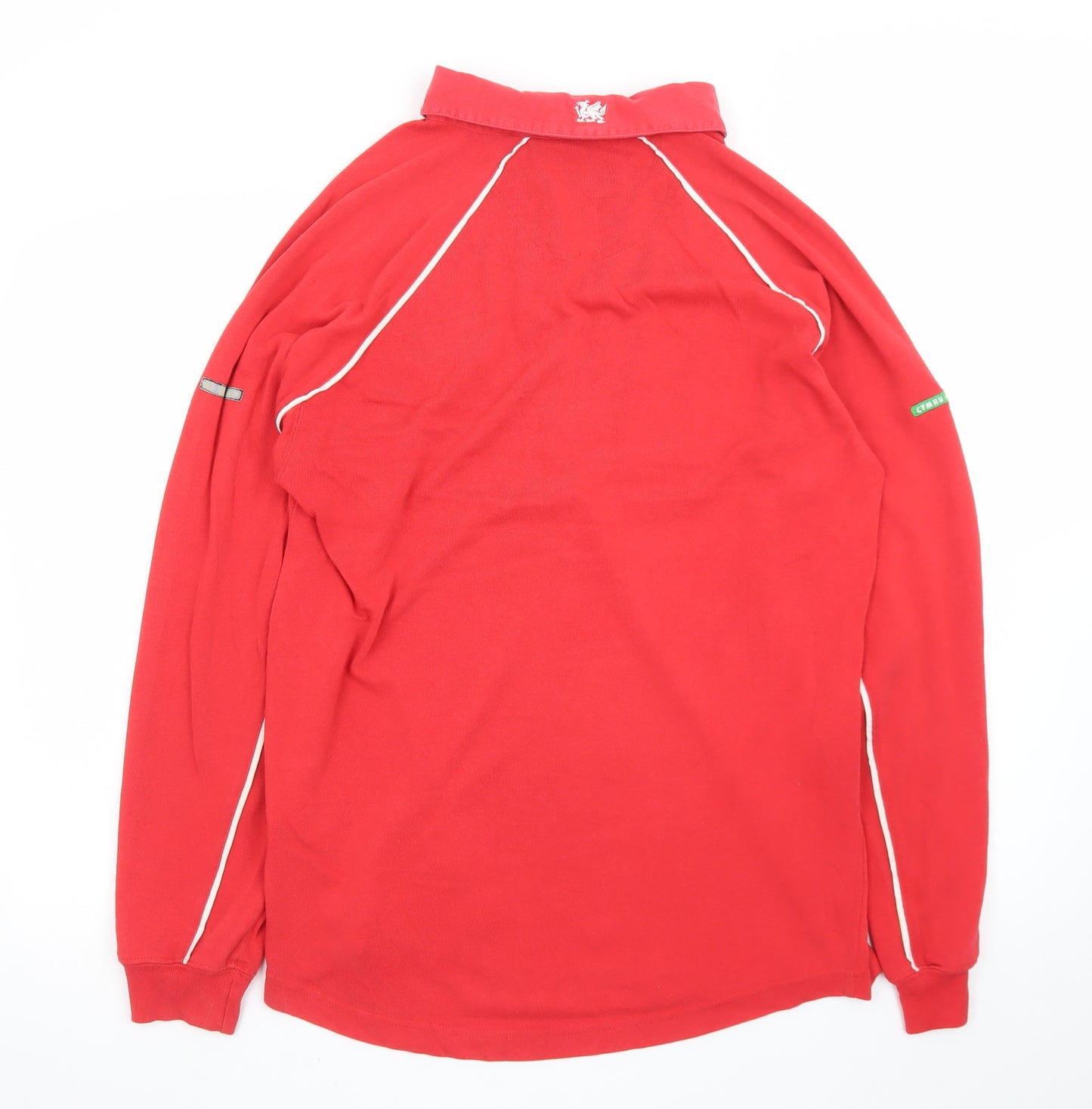 Reebok Wales Rugby Red Long Sleeve Men's Polo Shirt Size S