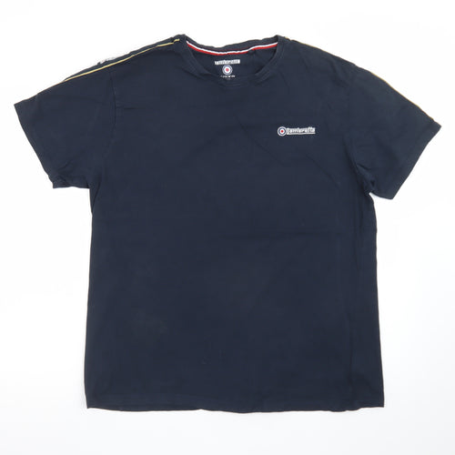 Lambretta Men's Blue XL Retro Crew Neck Cotton T-Shirt