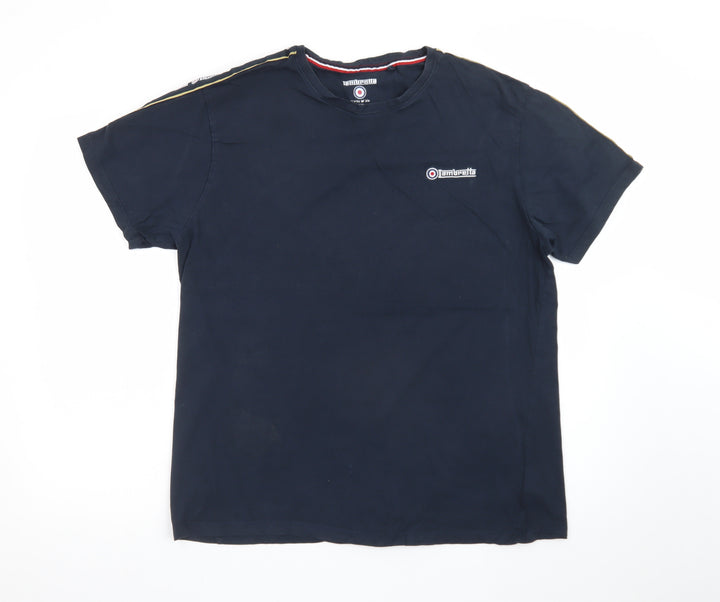 Lambretta Men's Blue XL Retro Crew Neck Cotton T-Shirt