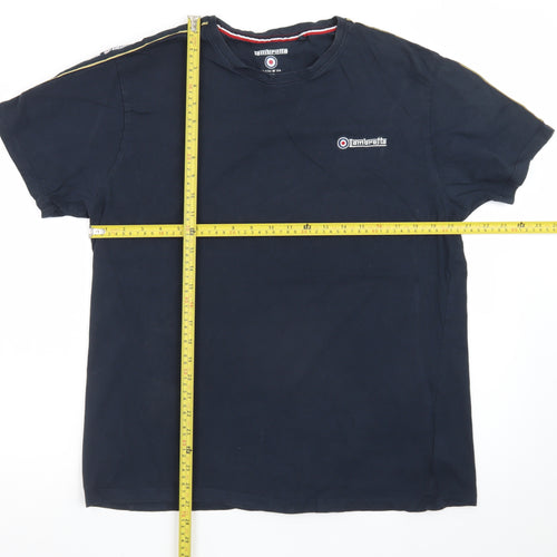 Lambretta Men's Blue XL Retro Crew Neck Cotton T-Shirt
