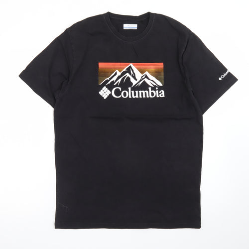 Columbia Men Black Mountain Graphic Cotton Crew Neck T-Shirt M