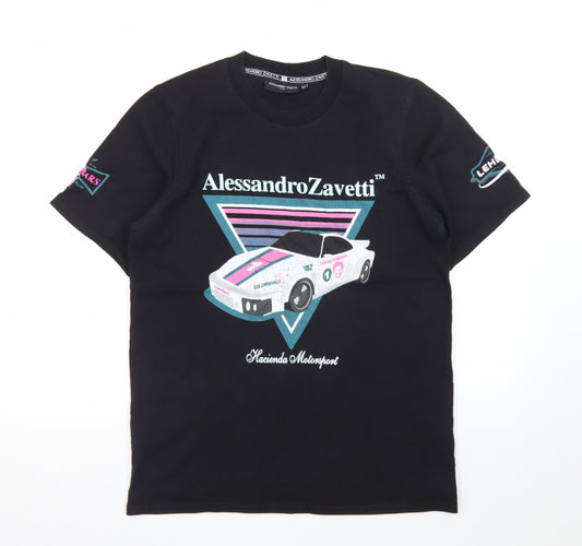 Alessandro Zavetti Men's Black Medium Hacienda Motorsport Graphic T-Shirt