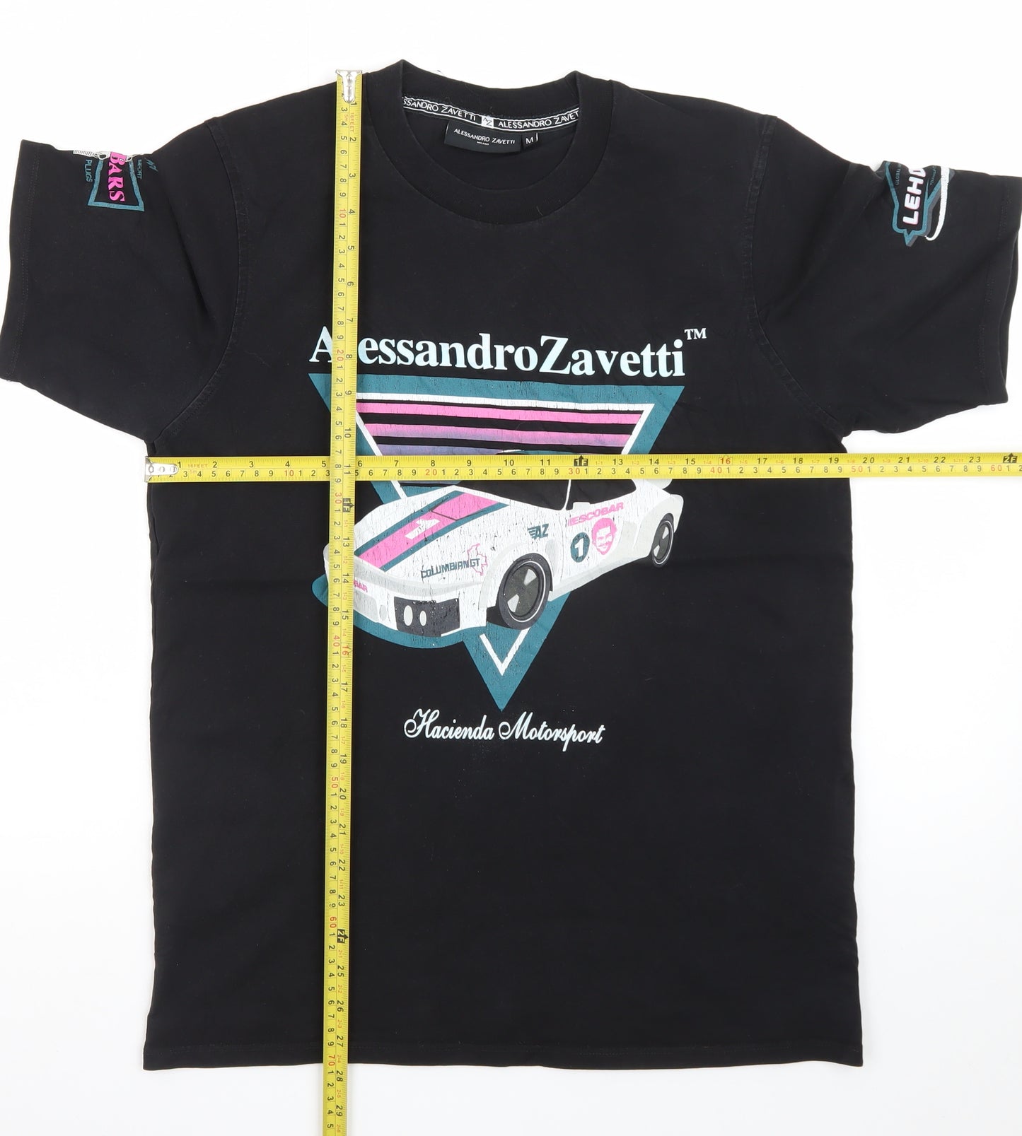 Alessandro Zavetti Men's Black Medium Hacienda Motorsport Graphic T-Shirt