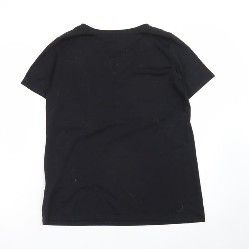 Nike Womens Black Dri-FIT V-Neck T-Shirt Size M Sports Tee