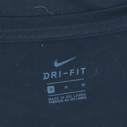 Nike Womens Black Dri-FIT V-Neck T-Shirt Size M Sports Tee
