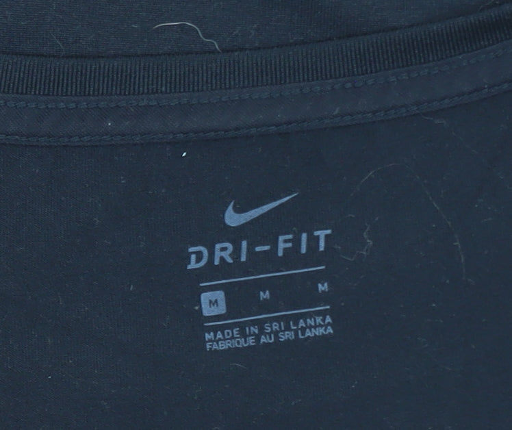 Nike Womens Black Dri-FIT V-Neck T-Shirt Size M Sports Tee