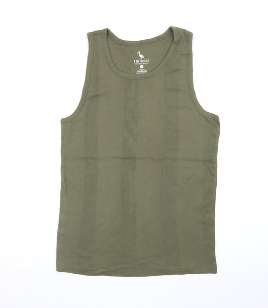 STH Shore Men's Green Sleeveless Cotton Tank Top Size L