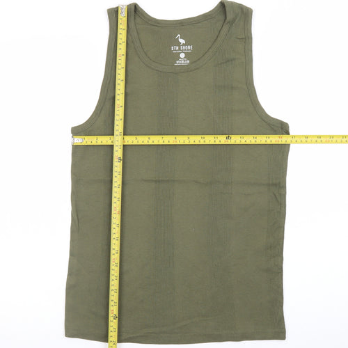 STH Shore Men's Green Sleeveless Cotton Tank Top Size L