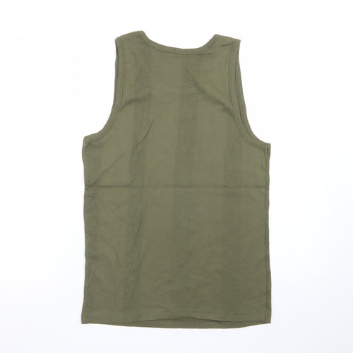 STH Shore Men's Green Sleeveless Cotton Tank Top Size L