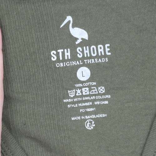 STH Shore Men's Green Sleeveless Cotton Tank Top Size L