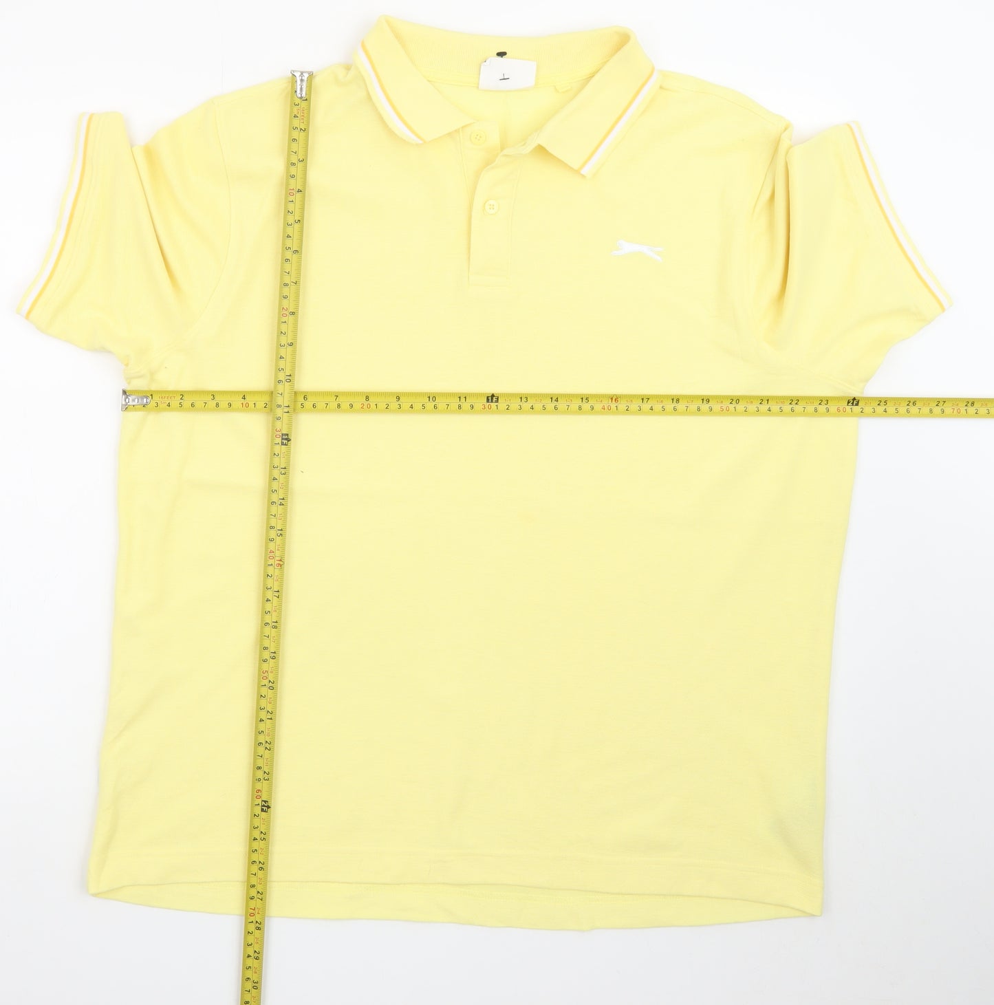 Slazenger Mens Yellow XL Polo Shirt Cotton Blend Sportswear