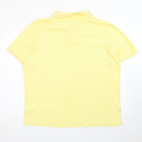 Slazenger Mens Yellow XL Polo Shirt Cotton Blend Sportswear