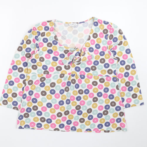 L.K. Bennett Women's Multicoloured Floral Wrap Blouse Size L