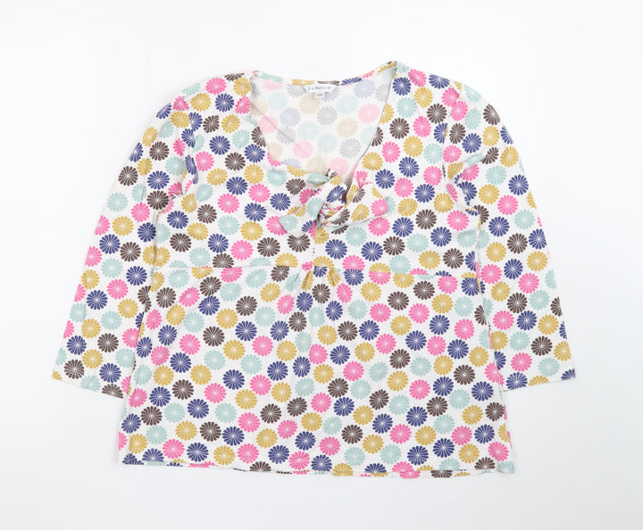 L.K. Bennett Women's Multicoloured Floral Wrap Blouse Size L
