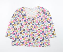 L.K. Bennett Women's Multicoloured Floral Wrap Blouse Size L