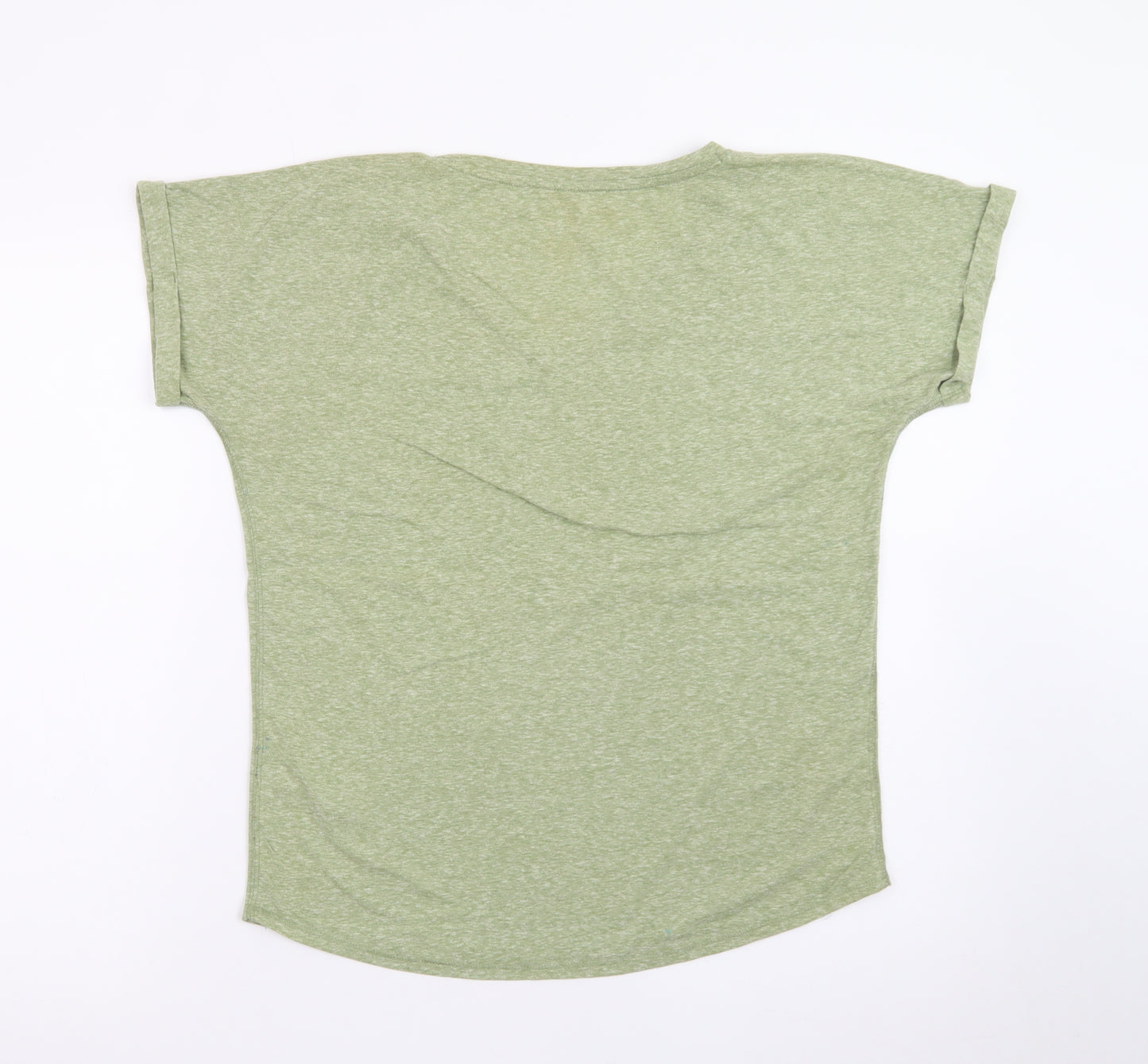 Jack Wills Women's Green V-Neck Basic Short Sleeve T-Shirt Size 10