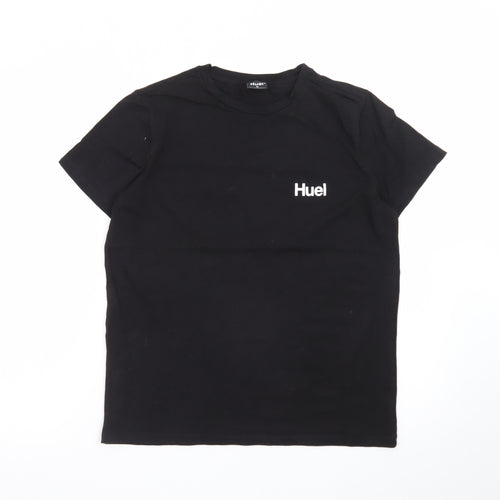 Huel Men's Black Cotton Crew Neck Short Sleeve T-Shirt M