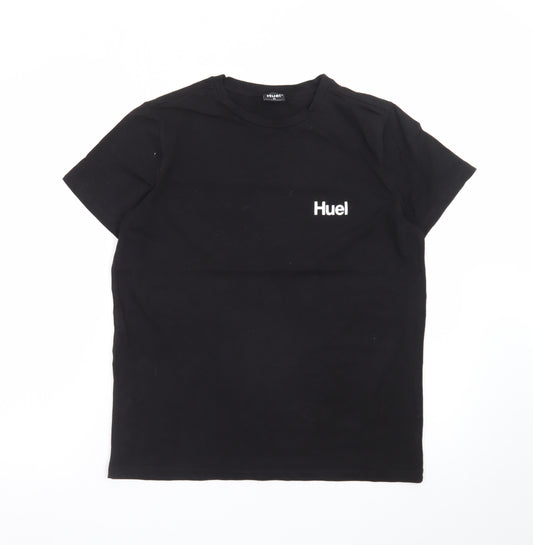 Huel Men's Black Cotton Crew Neck Short Sleeve T-Shirt M